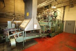 Uniloy 4-Head HDPE Blow Molder, Model 350R2, S/N 350R-2724 with Aprox. 36-1/2