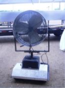 Potable Misting Fan, Mounted on tires, Push Handle, 115 Volt, 32” Diameter (LOCATED IN WI) ULLS