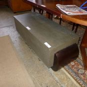 A C20th crackle glazed rectangular low table
