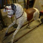 A palomino rocking horse