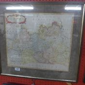 A Robert Morden coloured map of Surrey