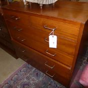 A mahogany chest of two short over four long graduated drawers raised on a plinth base W 92 D 55 H