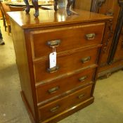 An Arts and Crafts ash chest with four long drawers on plinth base W 77 D 55 H 105 cm