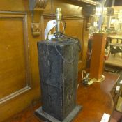 A C20th shagreen cuboid table lamp