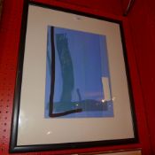 A contemporary mixed media silkwork abstract by Chloe Cockburn together with a contemporary