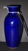 A Chinese cobalt blue glazed vase