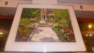 A limited edition print 'The Fountain' signed by the artist in pencil and glazed and framed
