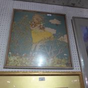 An Austrian secessionist print of a girl