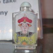 A Chinese signed inside painted snuff bottle with image of a warrior