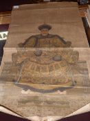A Chinese painting on paper of an emperor
