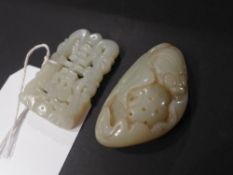 Two early C20th Chinese jade carvings