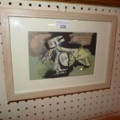 A William Scott print 'Soldiers Verse' in an oak frame