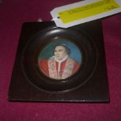 An early C19th miniature portrait on ivory of Pope VII (Grigorio Chiromanti) painted after his