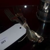 Four hallmarked silver forks