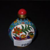 A Chinese cloisonne snuff bottle