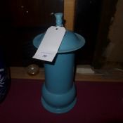 A Chinese blue glazed lidded vase