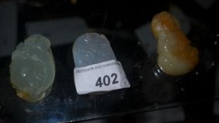 Three Chinese jade pendants