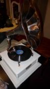 A white painted gramophone