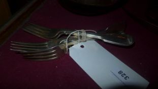 A set of five Victorian hallmarked silver forks
