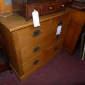 A Victorian pine chest fitted two short above two long drawers on plinth base