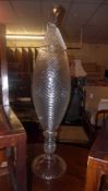 A cut glass lidded urn of large size