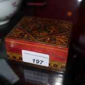 A Tumbridgeware inlaid trinket box