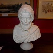 A bisque bust of an Arabian gentleman