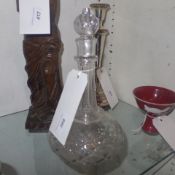 A glass decanter