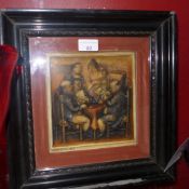 A glazed and framed Pickwick Papers wax study in relief
