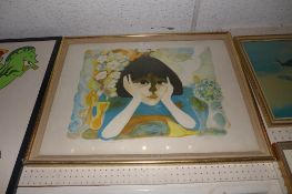 A Bernard Stern lithograph signed in pencil glazed and framed
