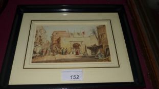 A framed and glazed Victorian watercolour of An Arabic market scene