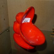 A 1950s porcelain bird form ashtray