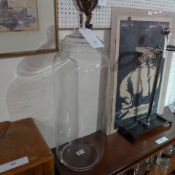 A large pair of glass lidded confectionary jars
