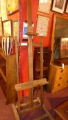 An Edwardian oak artists easel