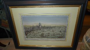 A set of four prints views of London framed and glazed