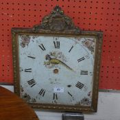 An antique hand painted clock face frame