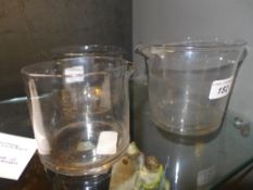 Two Victorian double lipped clear wine g