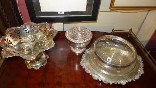 A collection of silver plated items incl