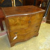 A C20th walnut side cabinet with panel d