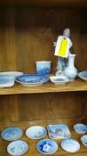 A collection of Copenhagen porcelain including dishes/figures vase and tea cups and saucers