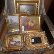 A collection of gesso style frame oils o
