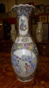A pair of large famille rose vases with