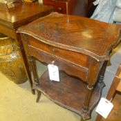 French C19th walnut serpentine top with