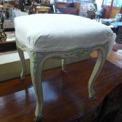 A French style distressed painted footst