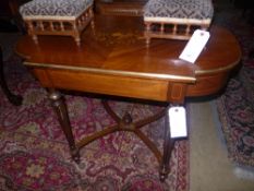 A C19th French rosewood marquetry inlaid