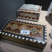 A Pakistani style inlaid box and a Vizag