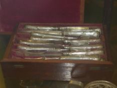 A George IV silver handled cutlery set i