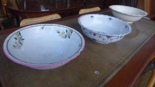 A Victorian blue and white porcelain and