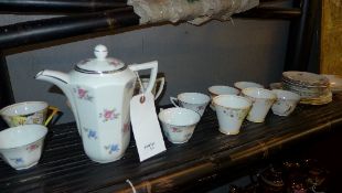 A collection of Art Deco porcelain teawa