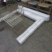 A reconstituted stone fire place